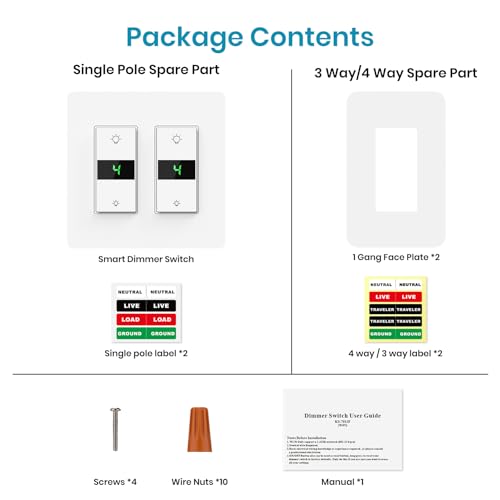 Smart Dimmer Switch 2Gang Digital Display Single