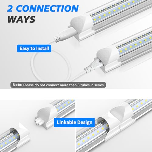 8FT LED Shop Light 100W 15000LM 5000K ETL Certified 12 (12 Count)