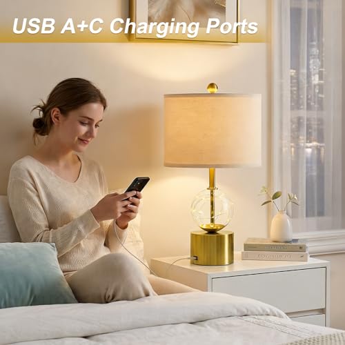 20.5" Small Bedside Table Lamps for Bedroom Nightstands (2 Count)