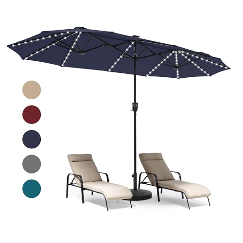 13 ft Patio Umbrella with 120 LED Solar Lights Outdoor Umbrella