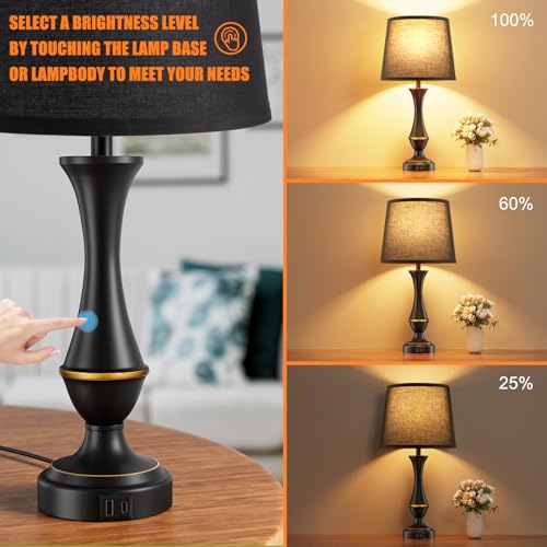 Touch Lamps for Nightstand (2 Count)