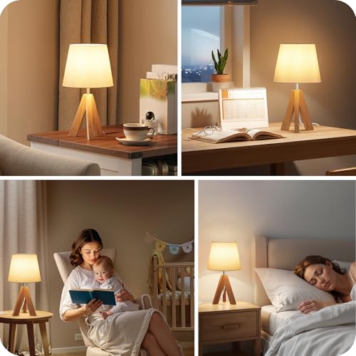 Wood Bedside Lamps Set of 2 (2 Count)