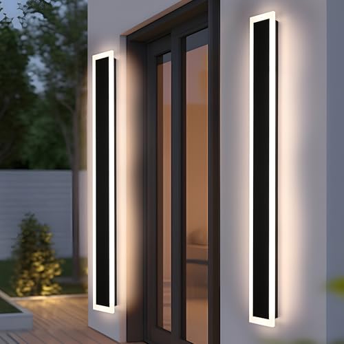 2 Pack Black Exterior Wall Lights for House 60 Inch