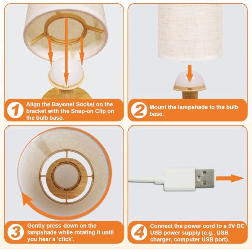 Rechargeable Cordless Touch Table Lamp with Stepless Dimming