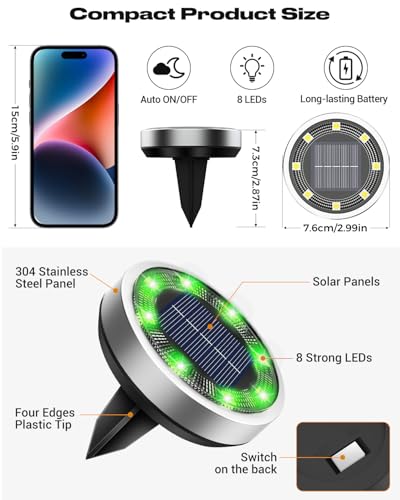16 Pack Solar Lights Outdoor Waterproof (16 Count)