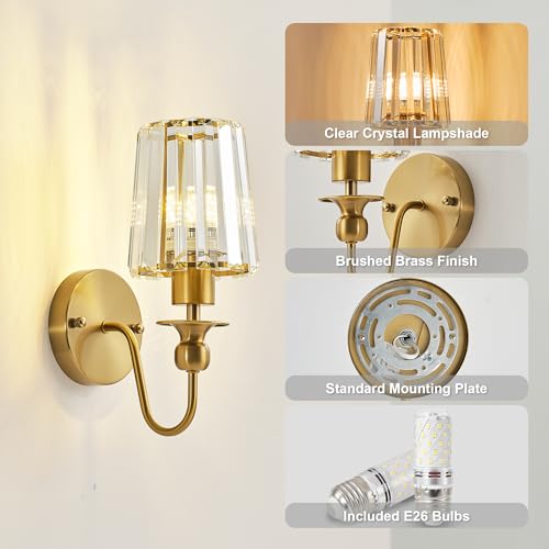 Hardwired Crystal Wall Sconces Set of 2 (2 Count)