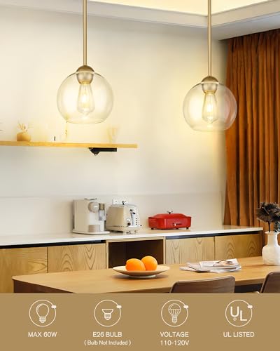 2 Pack Gold Pendant Light Fixtures (2 Count)