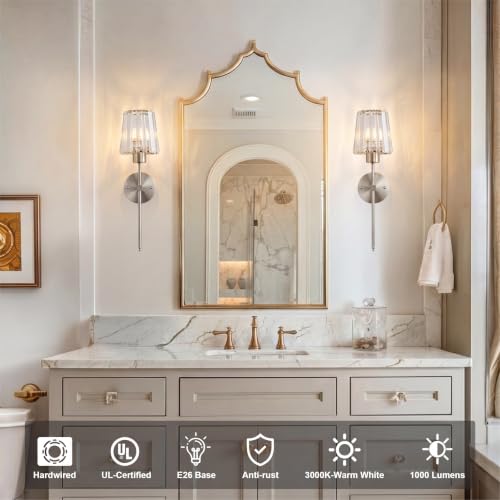 Hardwired Crystal Wall Sconces Set of 2 (2 Count)