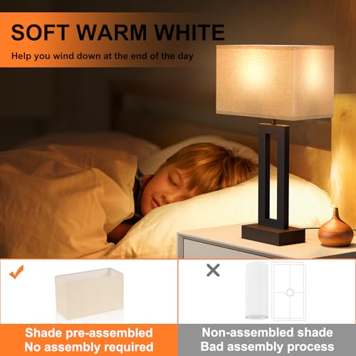 19.6" Touch Lamps for Nightstand (2 Count)