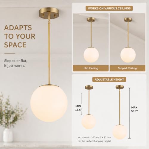 Modern Gold Globe Pendant Light