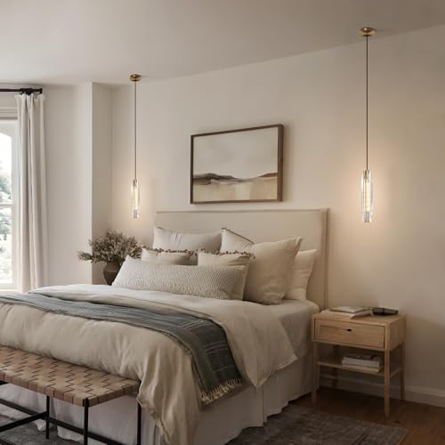 Lighting Modern Crystal Pendant Lights Kitchen Island Gold Pendant Light Bubble Glass Hanging Light Fixture Brushed Brass Ceiling Hanging Lighting Fixture for Dining Room Living Room