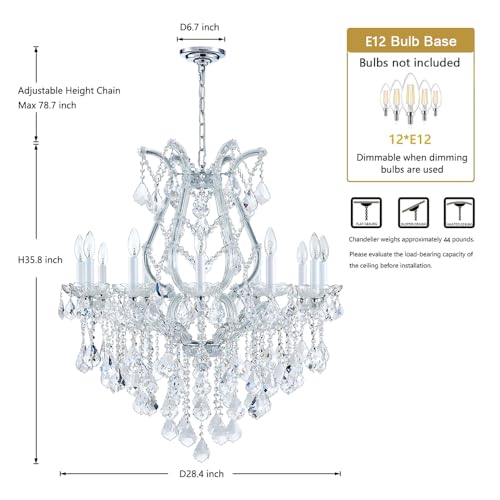 Large Silver Modern Crystal Chandelier Light Fixtures