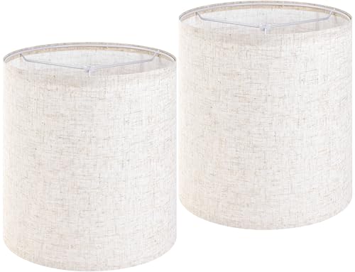Small Drum Lamp Shades Oatmeal Linen Set of 2 Mini (2 Count)