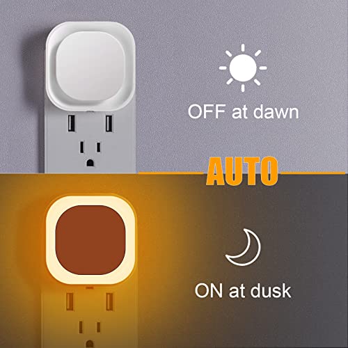 2 Pack Amber Night Light Plug into Wall (2 Count)