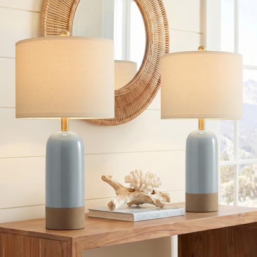 24'' Farmhouse Blue Table Lamps Set of 2 for Living Room (2 Count)