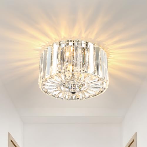2 Light Chrome Crystal Ceiling Light