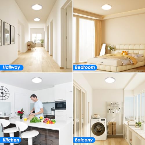 12 Inch LED Ceiling Light Brushed Nickel (2 Count)