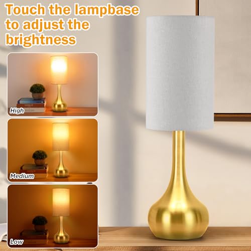 Touch Gold Table Lamp for Nightstand