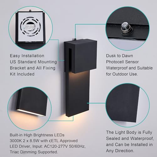 Dusk to Dawn Outdoor Lighting Fixture Wall Mount