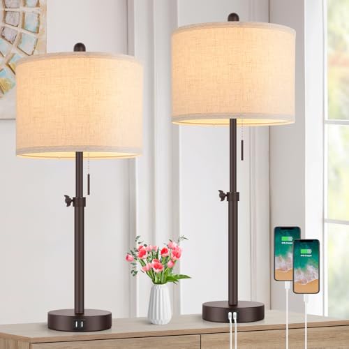 Modern Brown Table Lamps Set of 2 (2 Count)