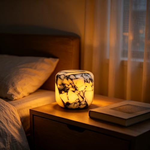 Natural Marble Lamp Cordless Touch Control Night Light 3