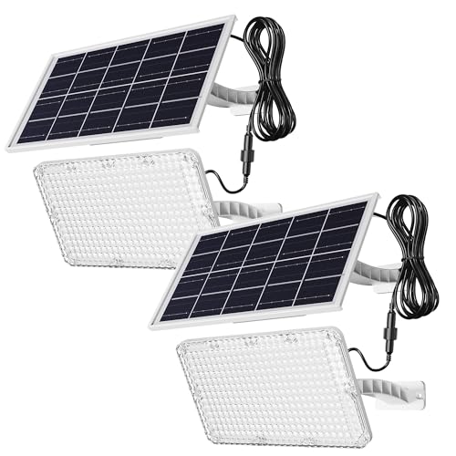 1000 Lumen 299 LED Solar Dusk to Dawn Light Outdoor Gray 2 Pack (2 Count)