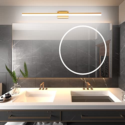 Copper Bathroom Vanity Light 48inch Adjustable Modern LED Vanity Light for Bathroom Gold Lights Fixtures 5500K