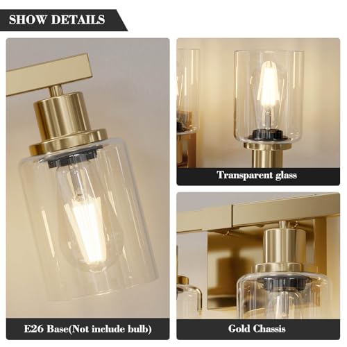 2 Light Brushed Gold Bathroom Vanity Light Bathroom Light Fixtures