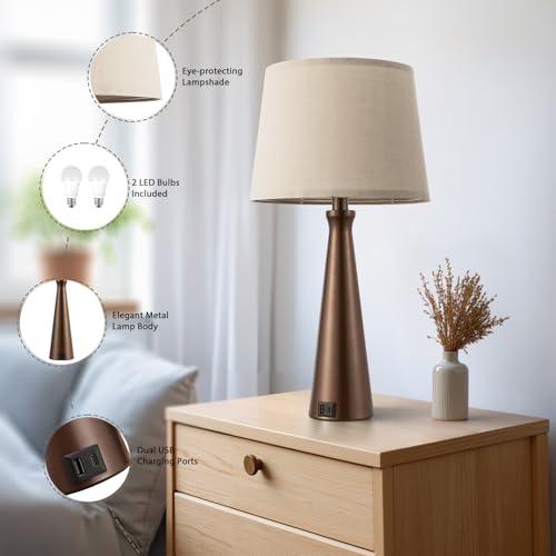 Modern Touch Lamps for Nightstand (2 Count)