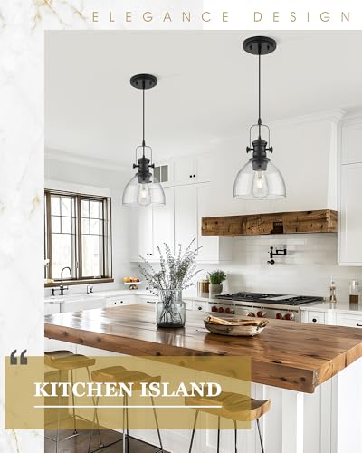 7.5" Black Pendant Lights Kitchen Island