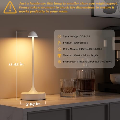Rechargeable Cordless Table Lamp (2 Count)