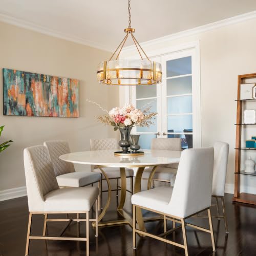 28" Gold Drum Chandelier
