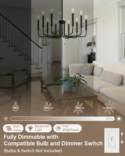 10 Light Black Chandelier