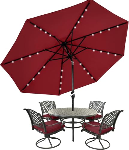 9ft Patio Umbrella with Solar Lights