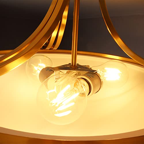 Modern Gold Semi Flush Mount Ceiling Light