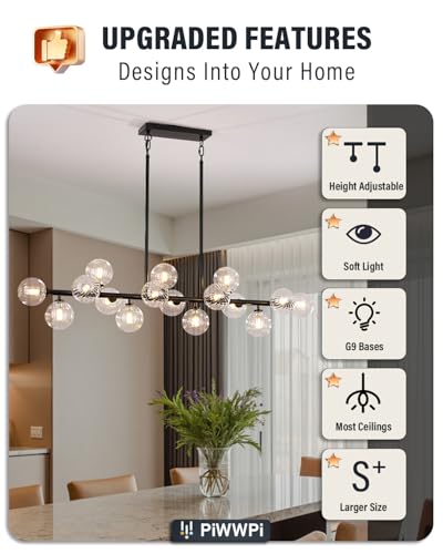 Large Linear Chandeliers for Dining Room Kitchen Island