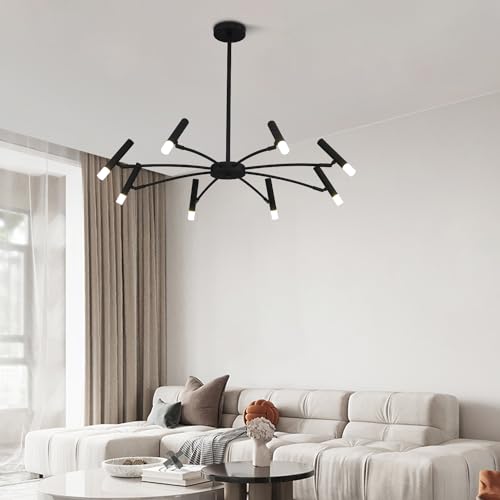 8 Light Black Sputnik Chandelier