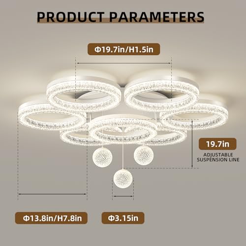 Modern Crystal Rings Ceiling Light