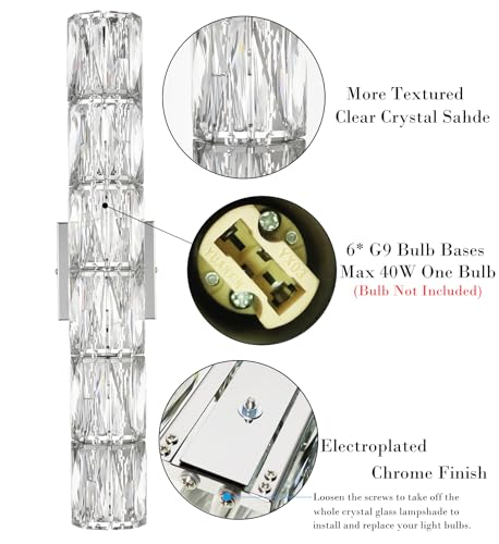Modern Chrome Crystal Wall Sconce 24