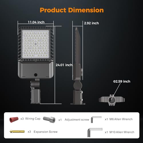 240W LED Parking Lot Light 60000LM Outdoor Street Lights 6 Pack