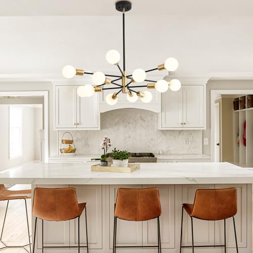 Chandeliers for Dining Room Black Gold 12