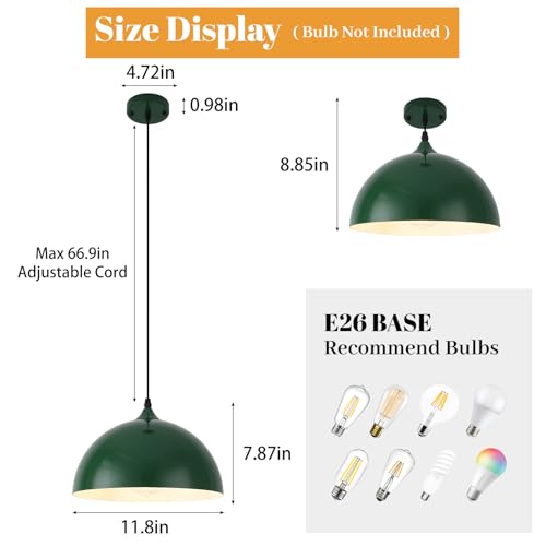 Green Pendant Lights (3 Count)