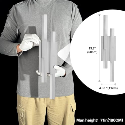 Modern LED Wall Sconce Silver Remote Wall Light Fixtures for Bathroom