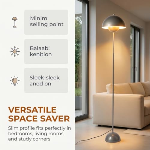 Mid Century Modern Metal Bud Floor Lamp for Home and Office