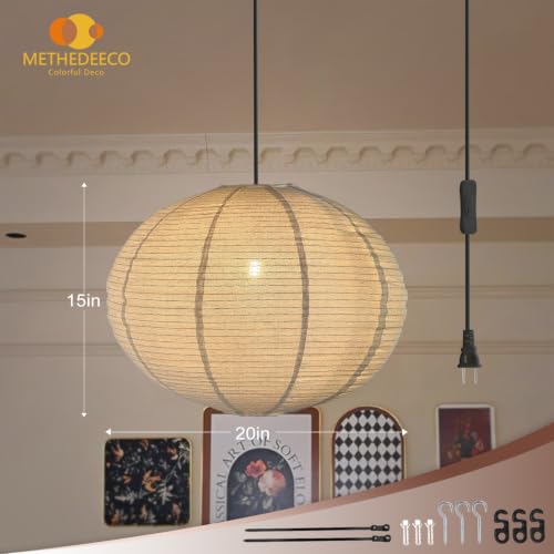Plug in Linen Pendant Light