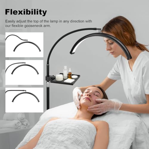 Half Moon LED Floor Light with Tool Tray for Lash Techs