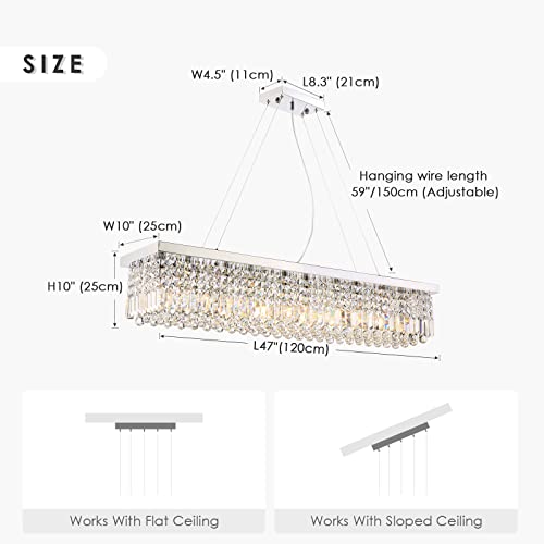 Modern Rectangular Crystal Chandelier