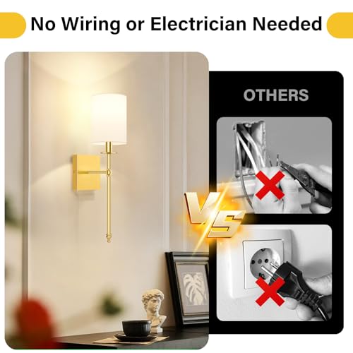 19.9 Inch Wall Sconces Battery Operated Set of 2 (2 Count)