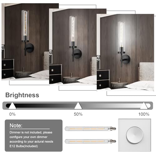 Black Wall Sconces Set of 2