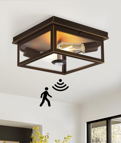 Motion Sensor Outdoor Ceiling Light with Remote